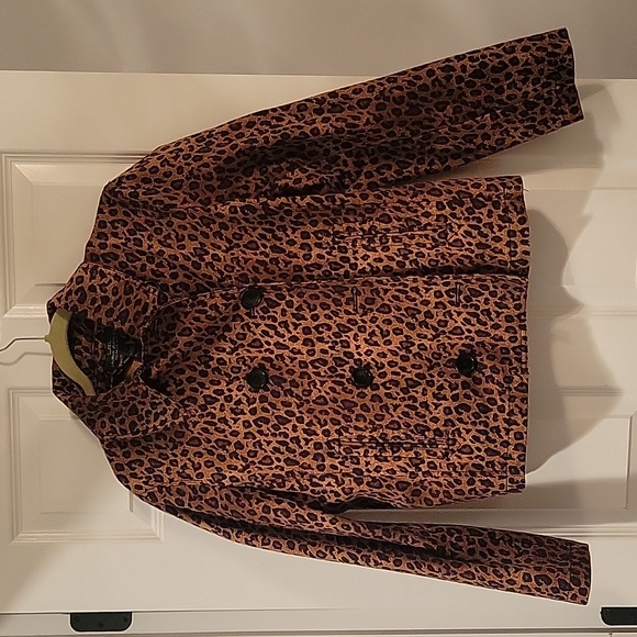 Lauren Ralph Lauren Jackets & Blazers - Lauren Ralph Lauren Leopard Print Pea Coat in Brown and Black